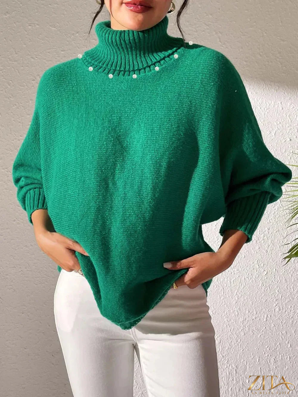 Zita La Belle Elite turtleneck long sleeve sweater in cozy knit, featuring a fitted design and classic style.