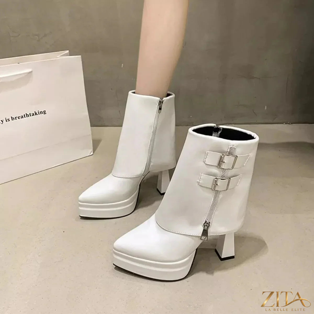 Zita La Belle Elite point toe high heels boots featuring sleek design and stiletto heels, perfect for elegant footwear styles.