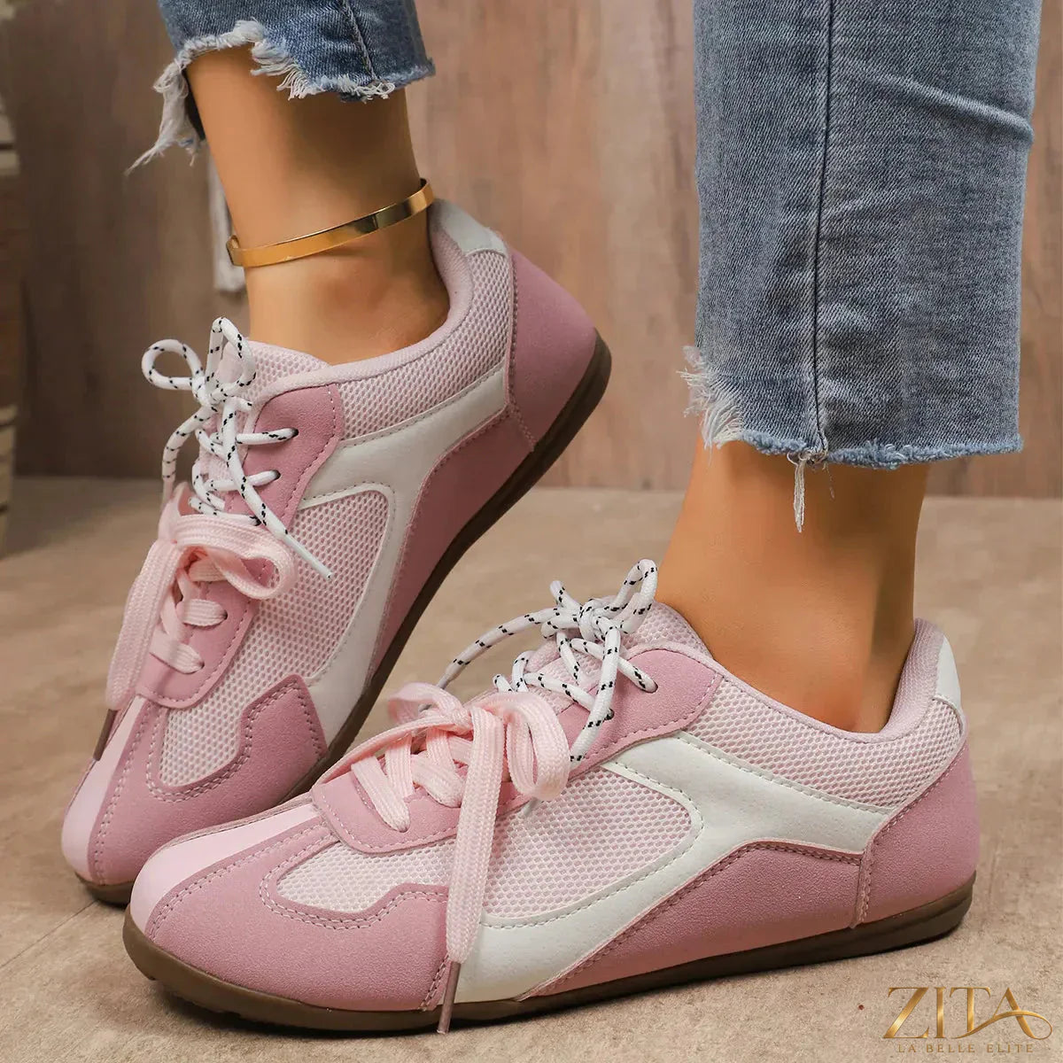 Zita La Belle Elite round toe platform sneakers with thick soles and stylish design, perfect for casual and trendy looks.