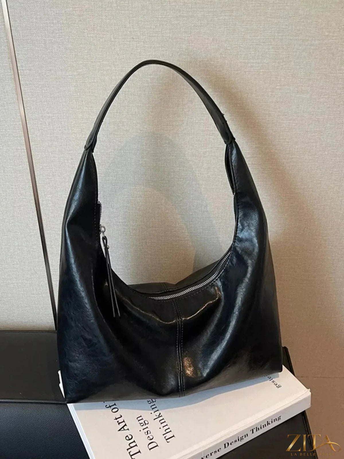 Zita La Belle Elite PU leather hobo shoulder bag with adjustable strap and spacious interior, in a sleek, stylish design.