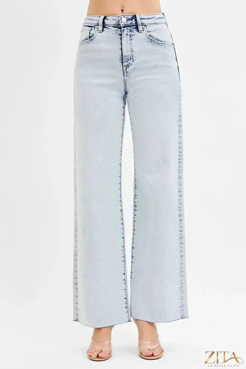 Zita La Belle Elite RISEN full size high rise wide-leg jeans with a relaxed fit and classic denim wash.