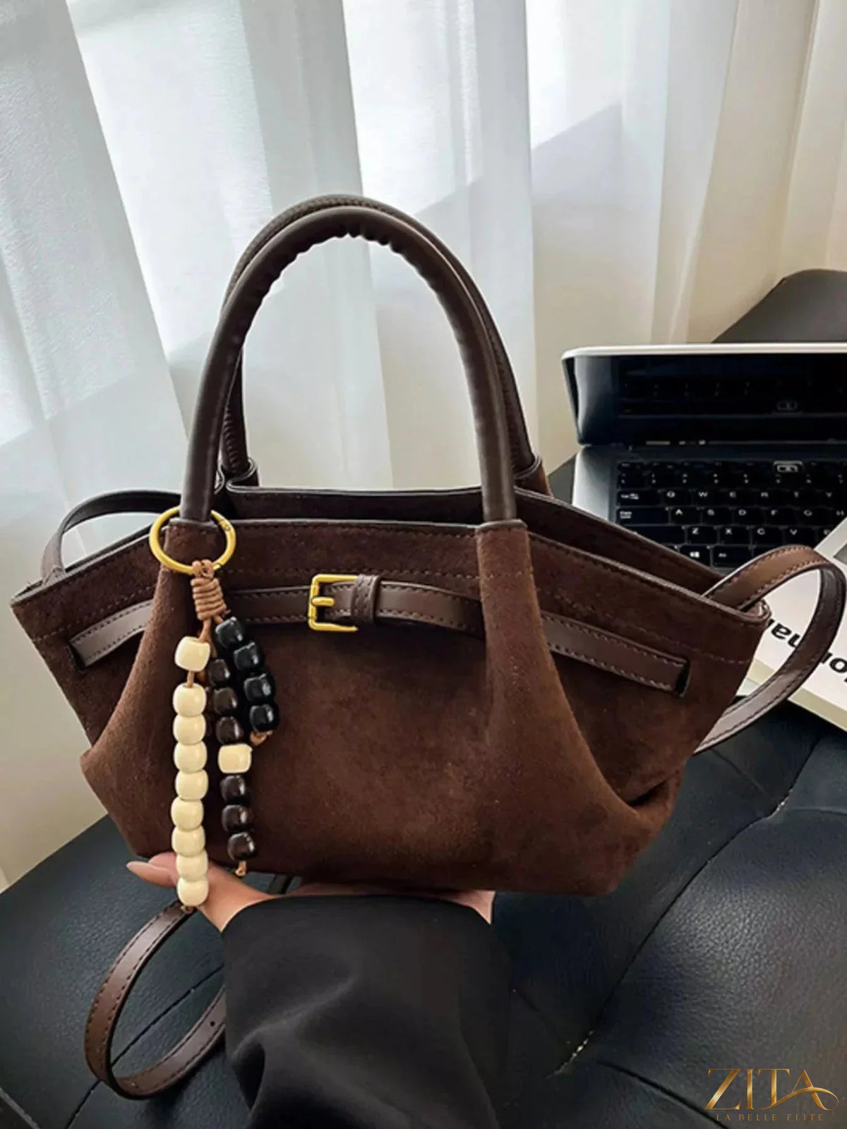 Zita La Belle Elite Buckle Decor Tote Bag with stylish buckle accents and spacious interior for everyday use