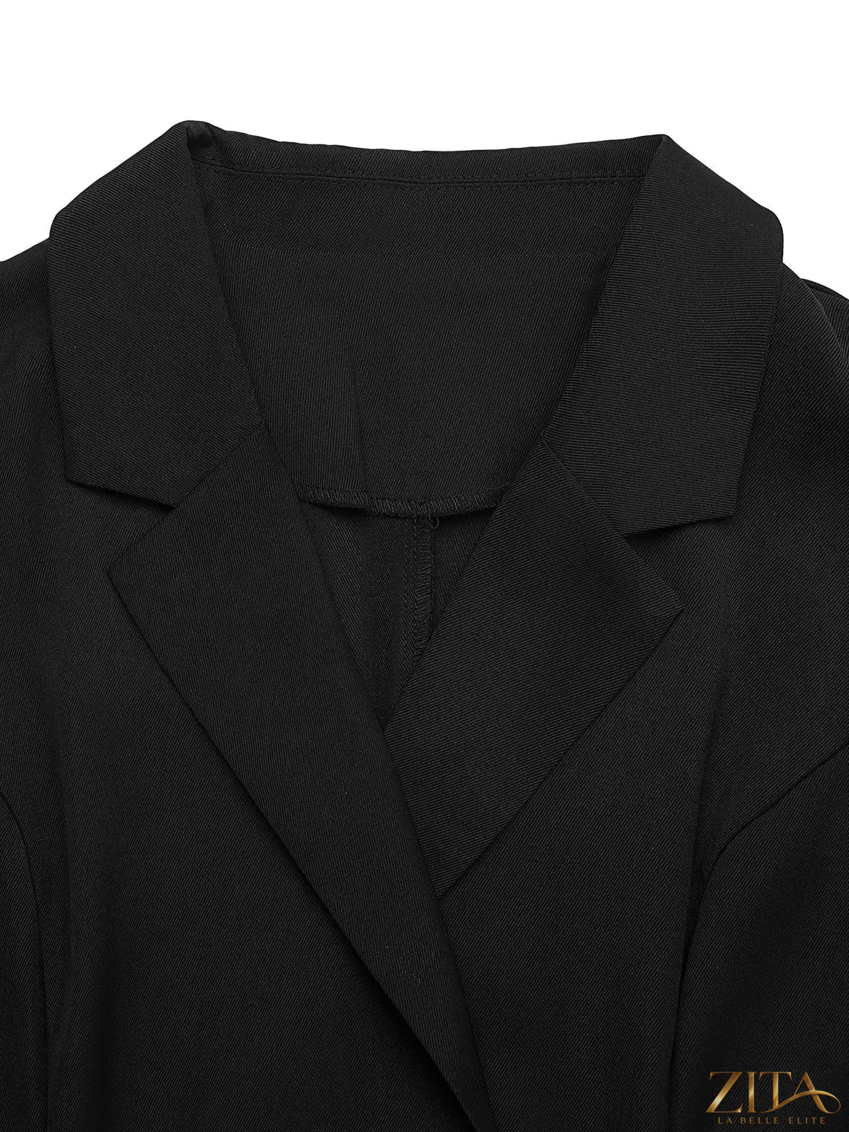 Zita La Belle Elite lace detail double-breasted blazer dress showing fitted silhouette, lapels, and elegant lace accents.