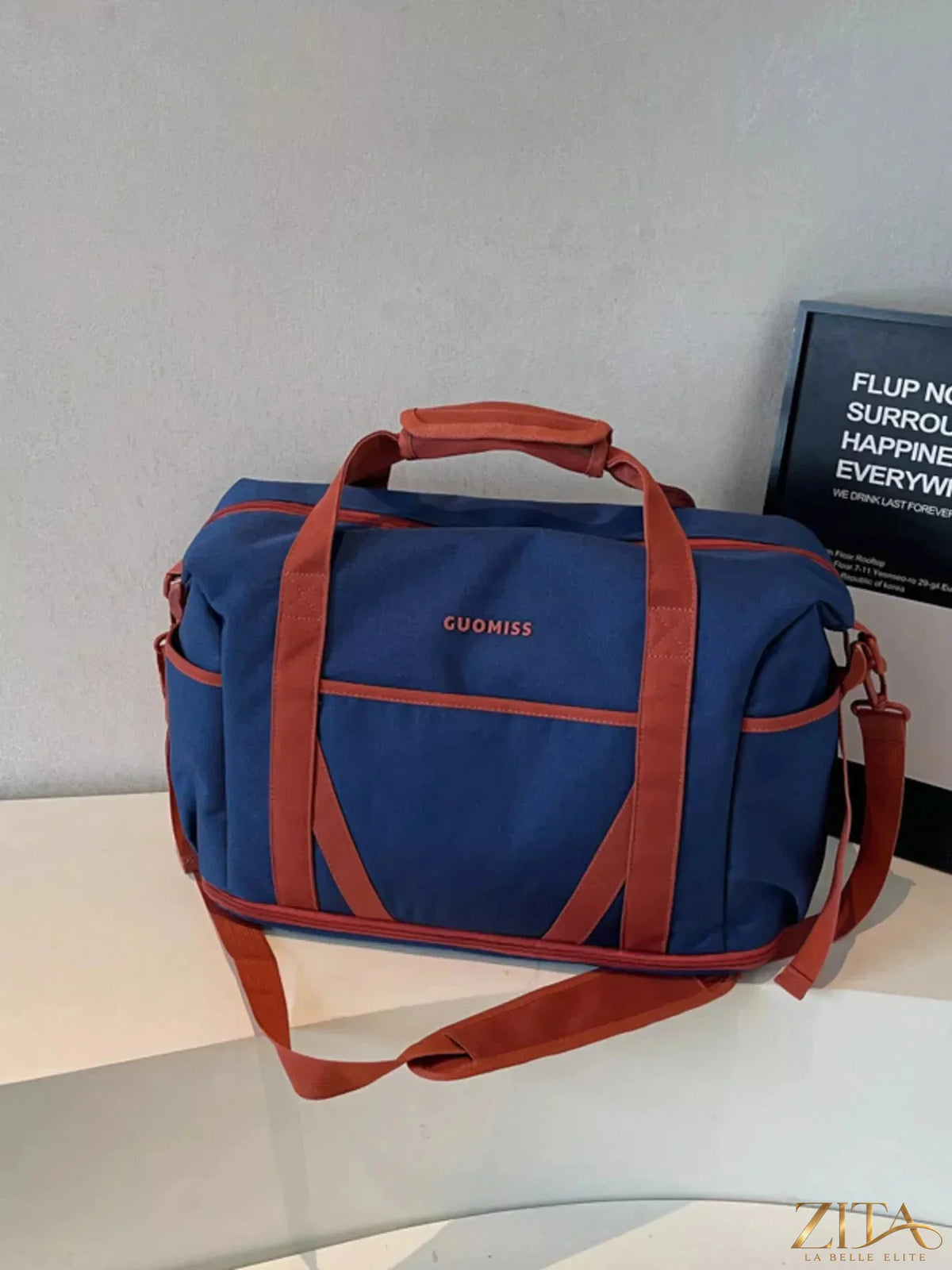 Contrast Oxford cloth travel bag by Zita La Belle Elite with sturdy handles and spacious interior for organized travel storage.