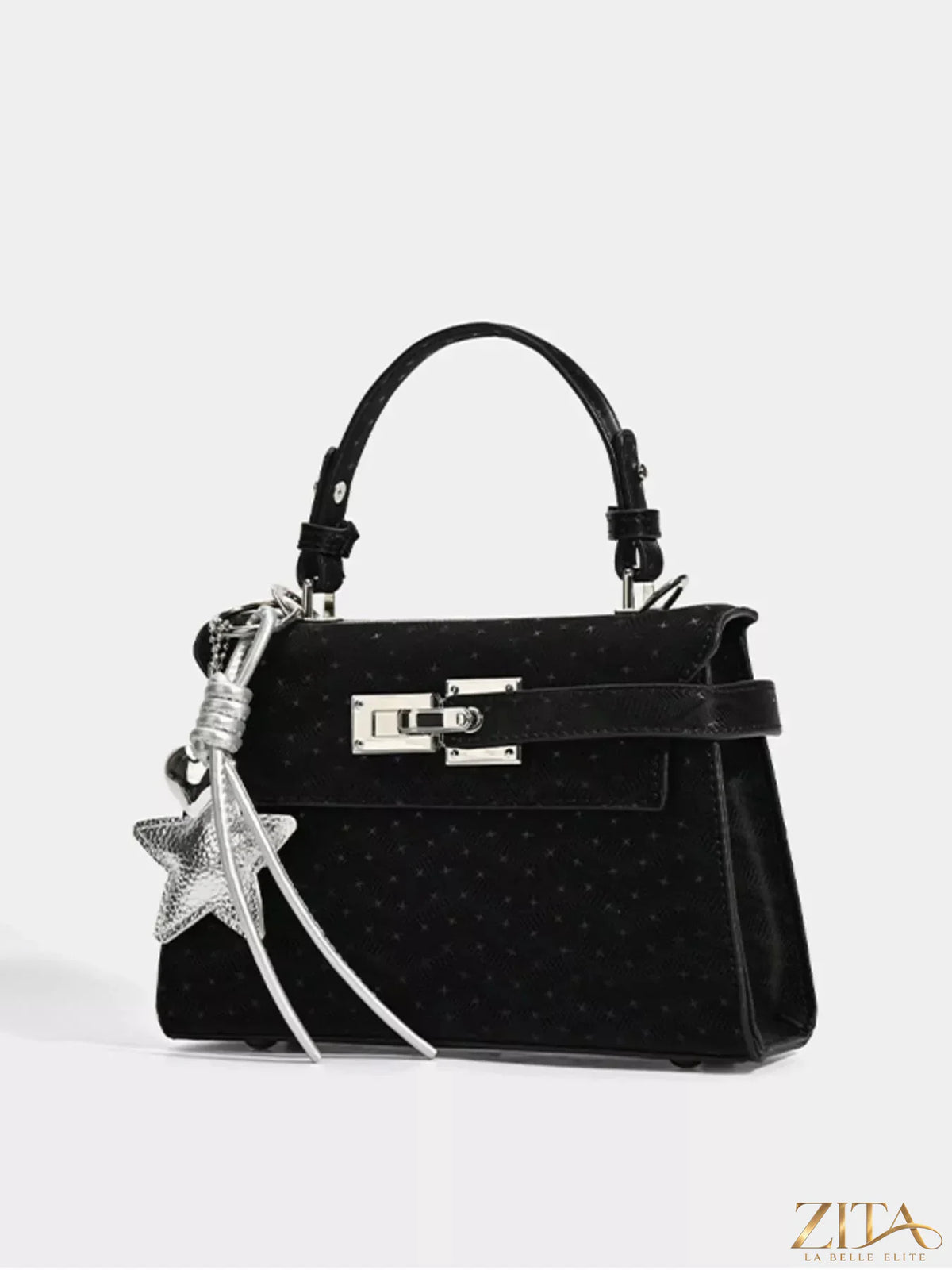 Zita La Belle Elite buckle leather handbag with sleek design and adjustable strap, showcasing high-quality craftsmanship and smooth leather finish.