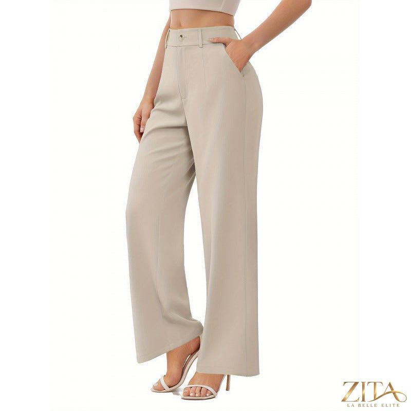 Zita La Belle Elite women's suit pants with pockets, tailored fit, in classic black for professional and stylish wear.