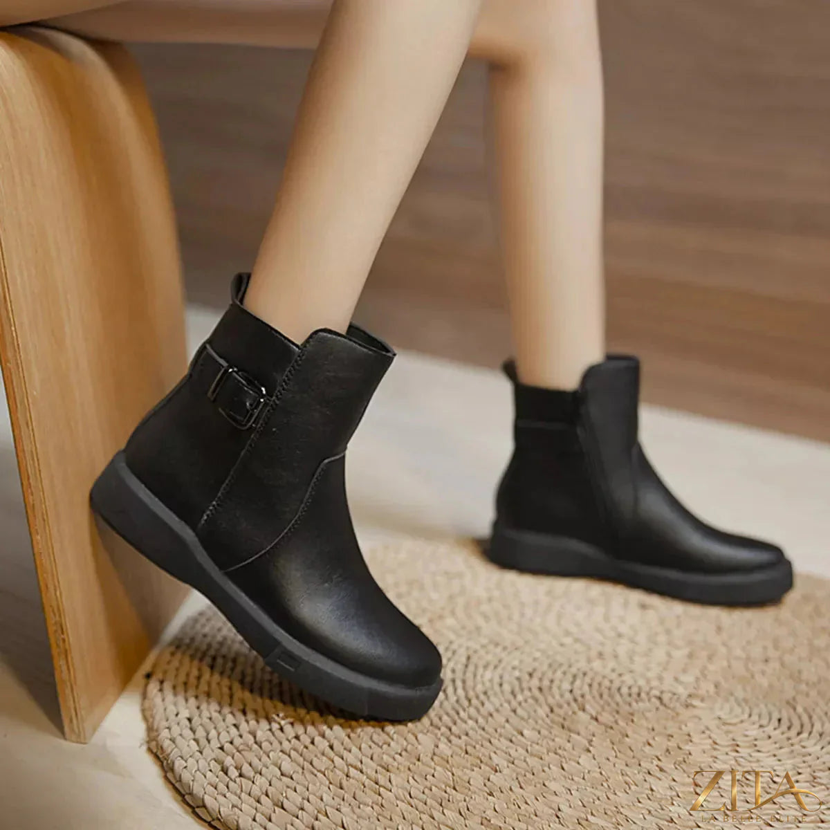 Zita La Belle Elite round toe platform boots featuring chunky soles and sleek design, perfect for trendy fashion styles.
