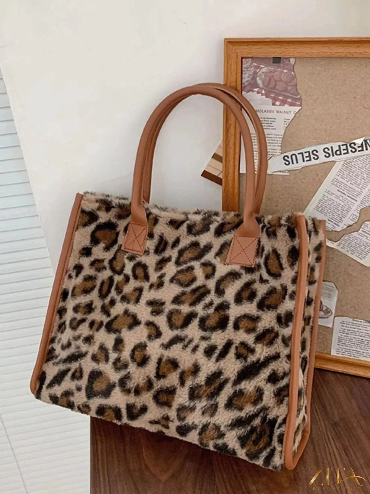 Zita La Belle Elite plush tote bag with soft pink fabric, stitched handles, and spacious interior for everyday use.