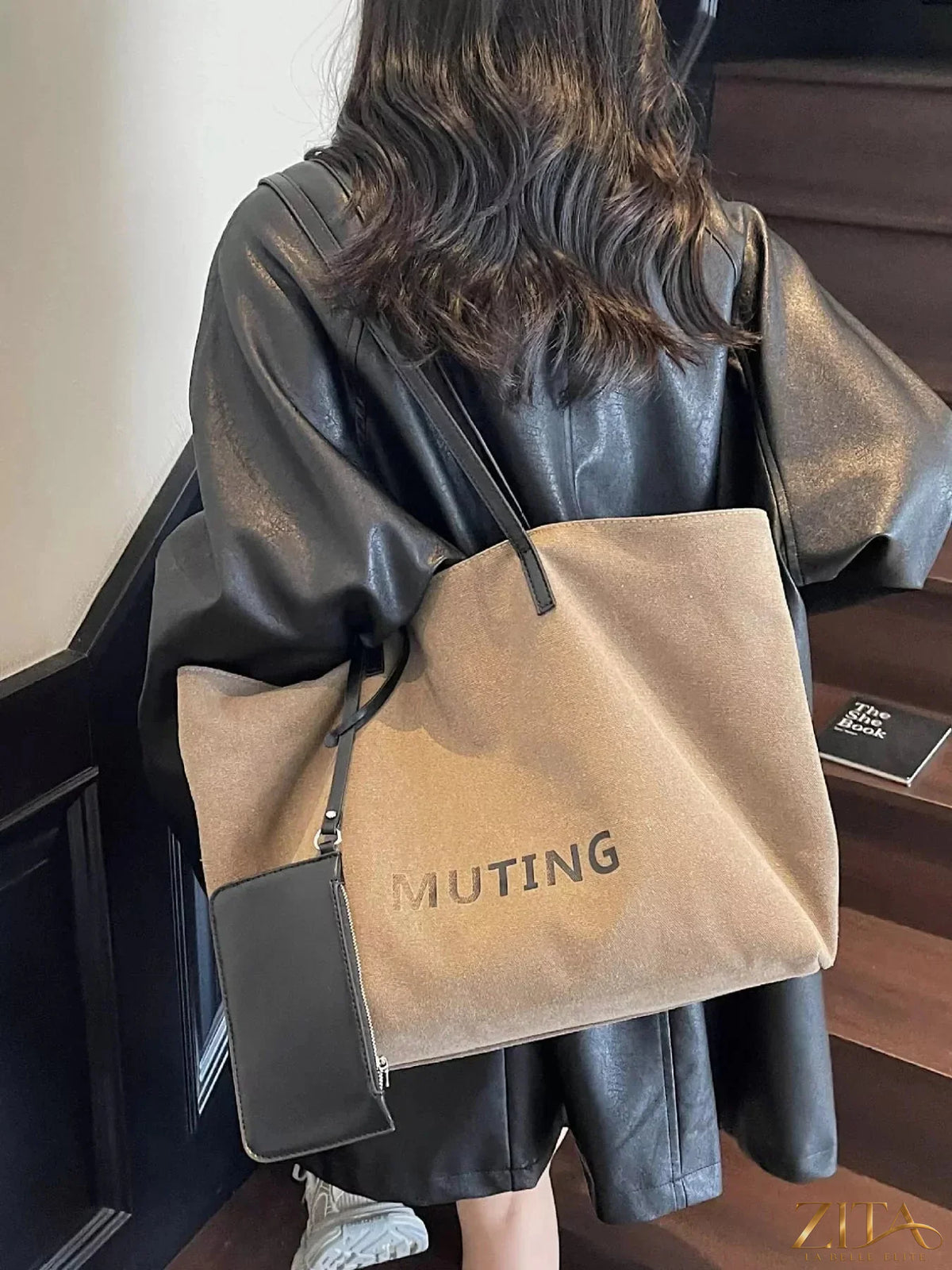 Zita La Belle Elite casual canvas tote shoulder bag with sturdy handles and spacious interior for everyday use.