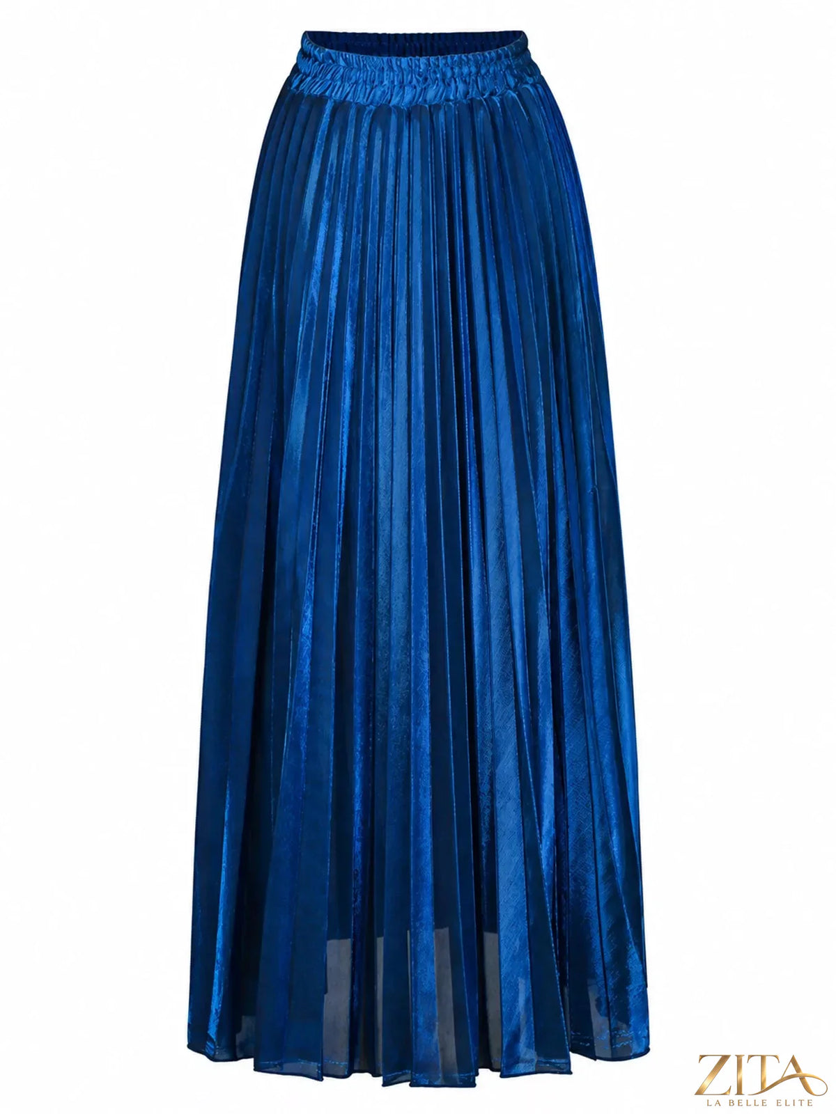 High-waisted pleated maxi skirt from Trendsi featuring flowing fabric and a stylish, elegant design.