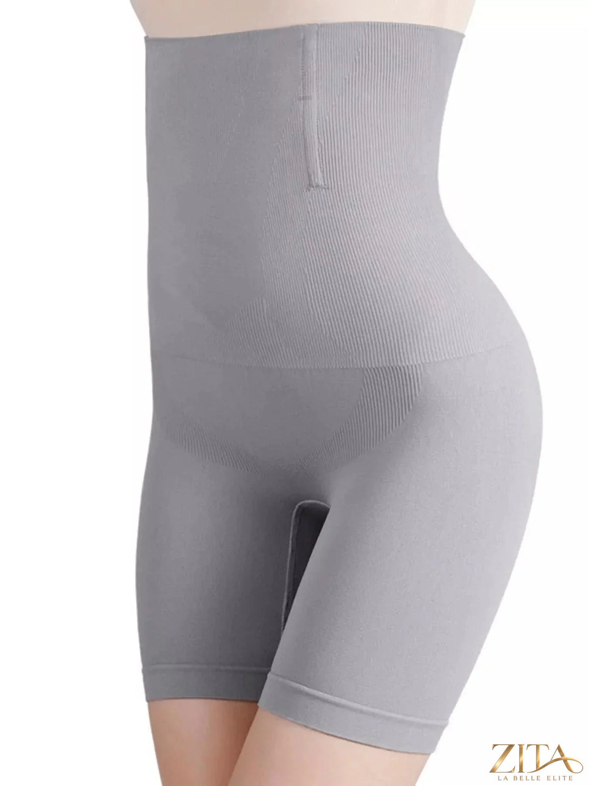 Full size high waist compression slimming leggings by Zita La Belle Elite, plus size, showcasing a sleek black design and fit.