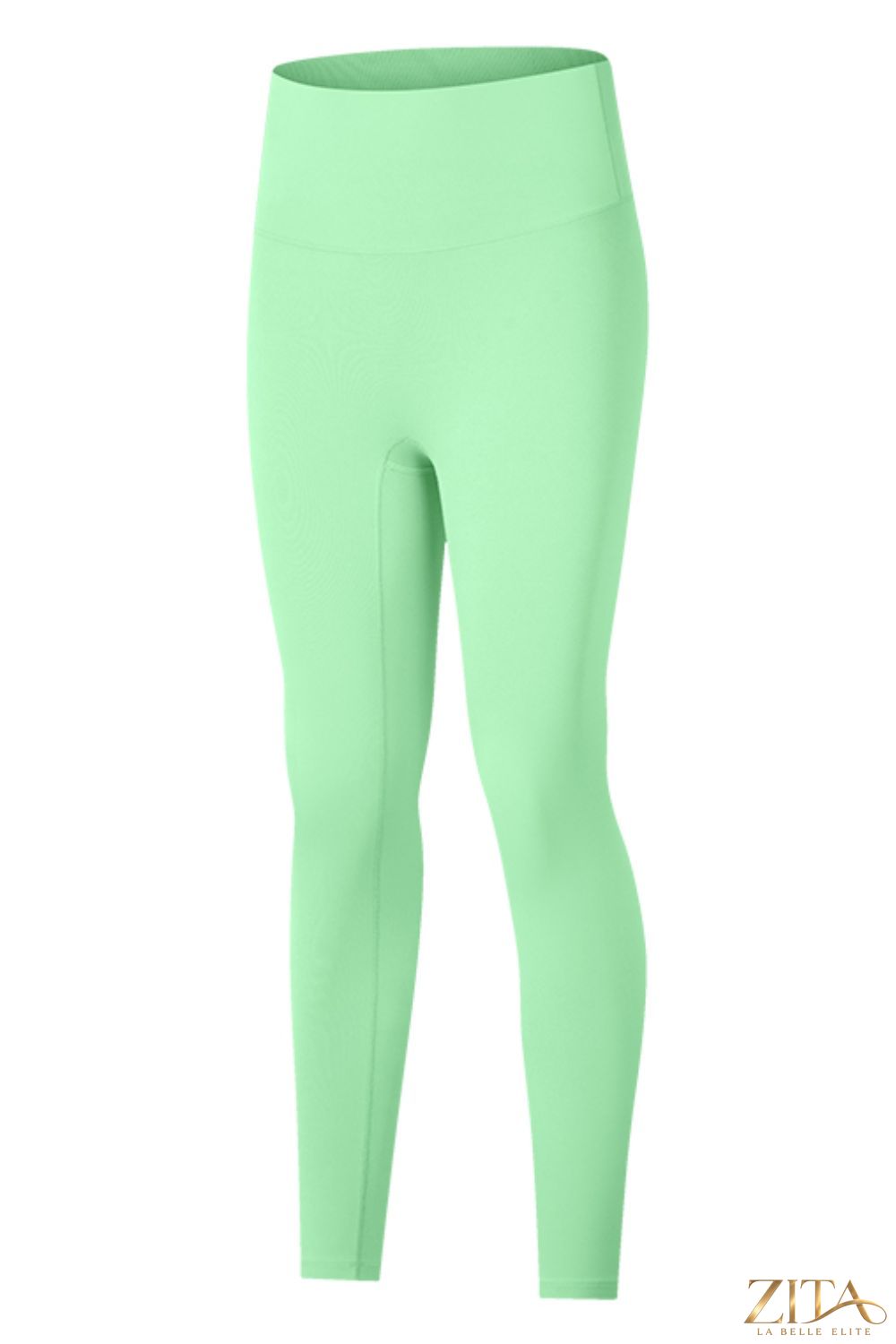 Millennia high-rise yoga leggings with wide waistband, black, stretchy fabric, designed for comfort and flexibility during workouts.