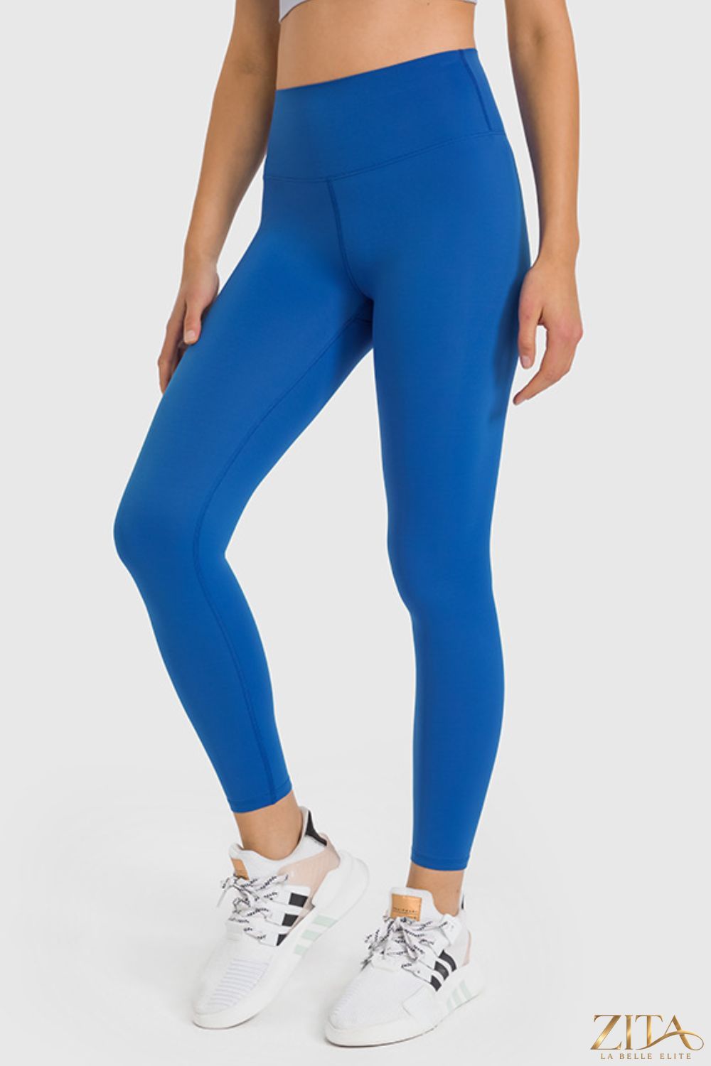 Zita La Belle Elite Millennia high waist ankle-length yoga leggings in black, showcasing their fitted design and stretchy fabric