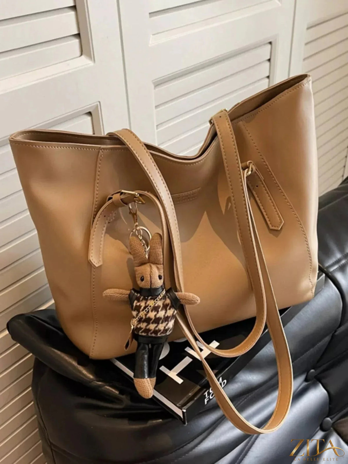 Zita La Belle Elite PU leather tote bag with sturdy handles and spacious interior, stylish for everyday use.