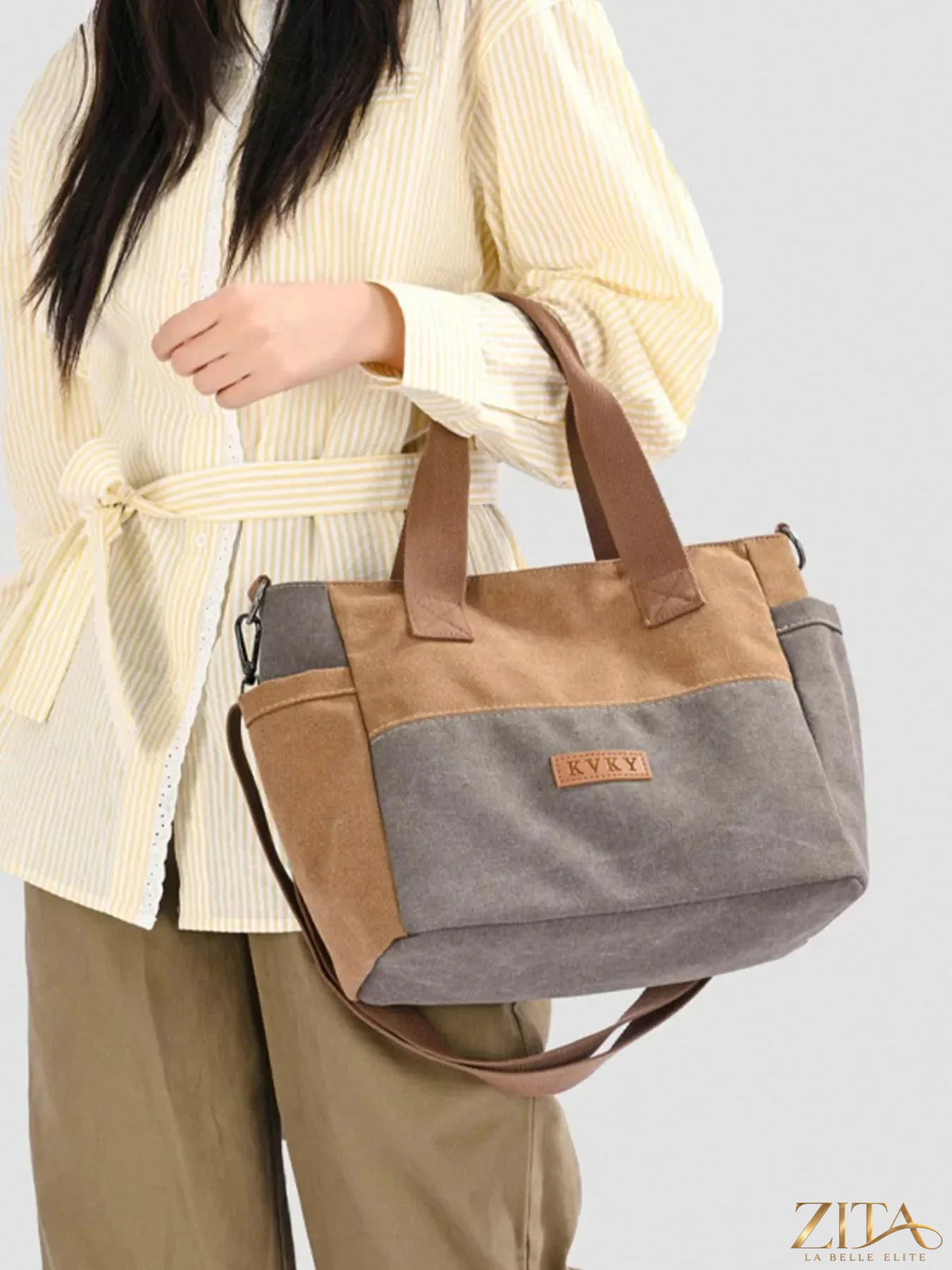 Zita La Belle Elite multiple pockets travel bag with various compartments, durable fabric, and sturdy zippers for organized travel.