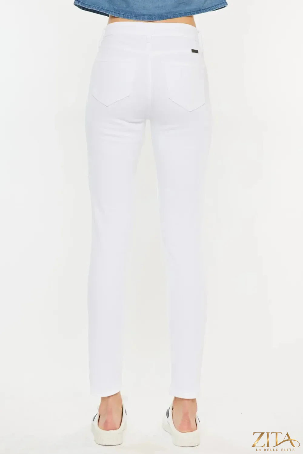 Zita La Belle Elite Kancan high rise ankle skinny jeans in dark wash, showcasing fitted silhouette and classic denim details.