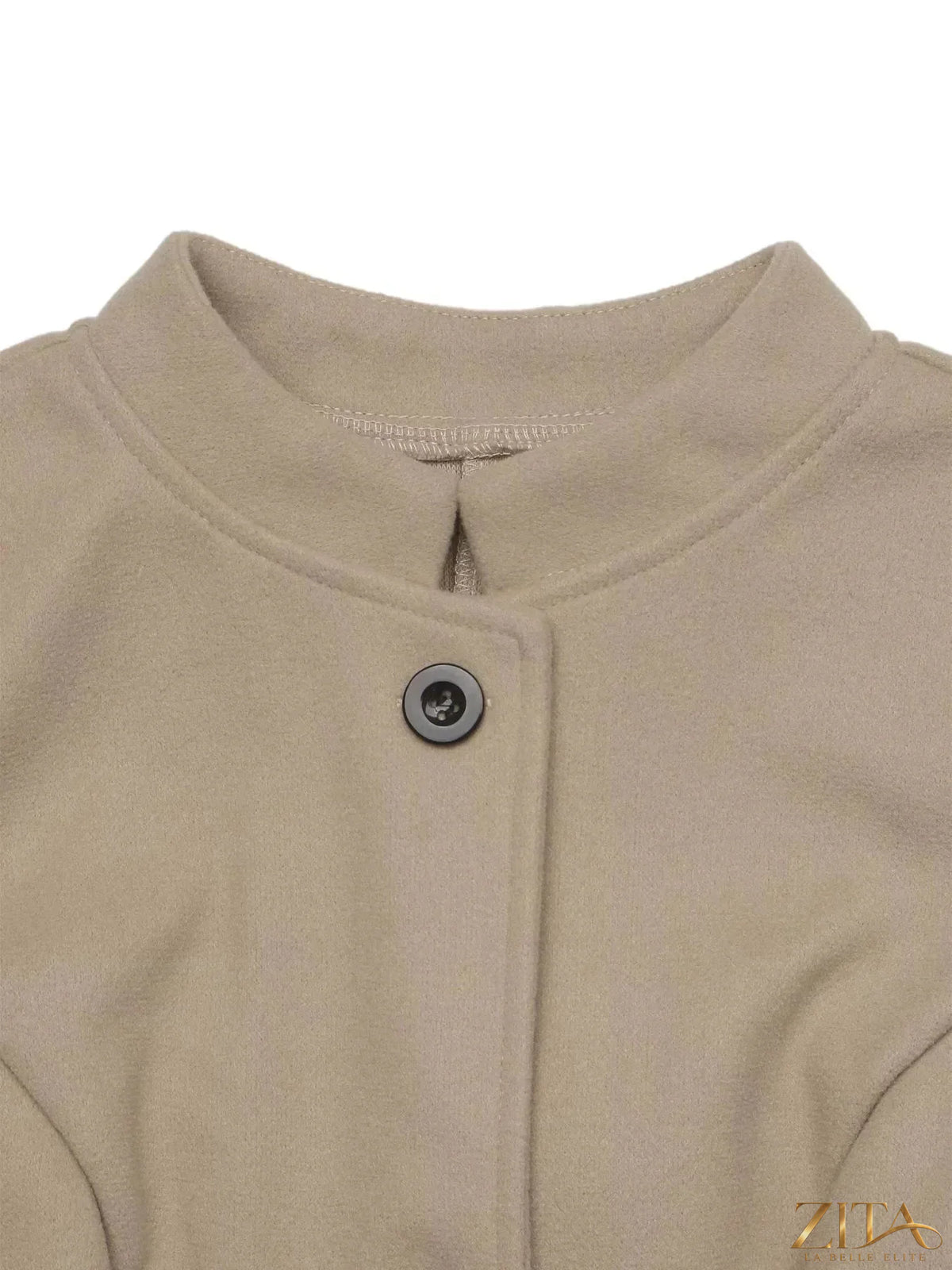 Elegant button-down vest coat by Zita La Belle Elite featuring a tailored fit, classic design, and stylish collar details.