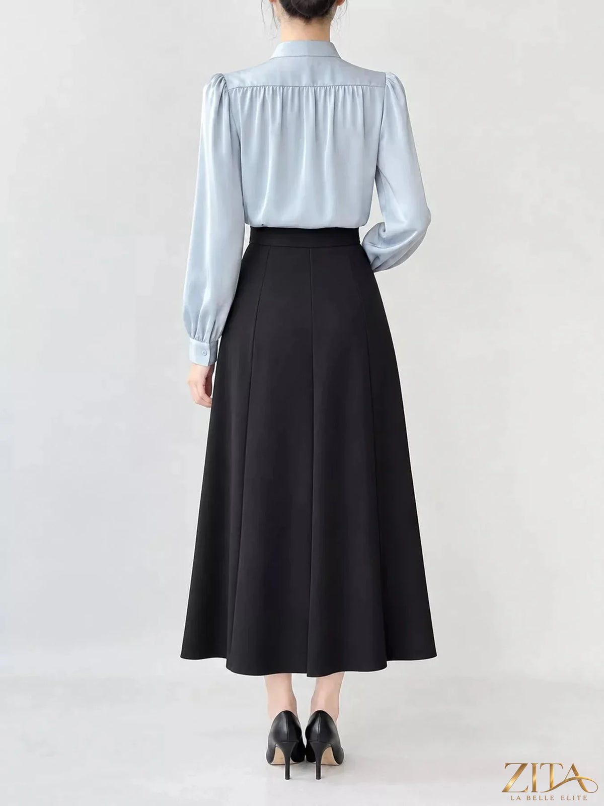 Plus size Zita La Belle Elite tie-front long sleeve shirt with full-length sleeves and a stylish, relaxed fit.