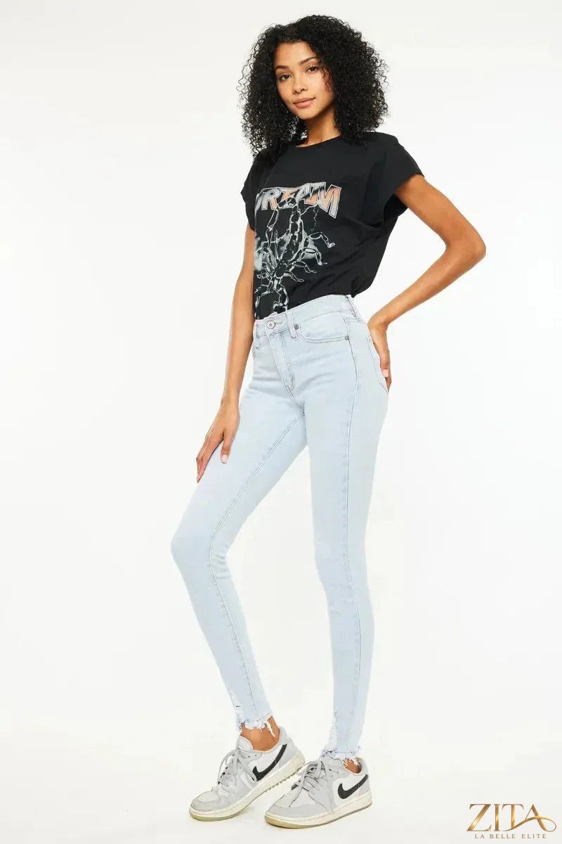 Zita La Belle Elite Kancan high-rise super skinny jeans in dark wash, fitted style with front pockets and belt loops.