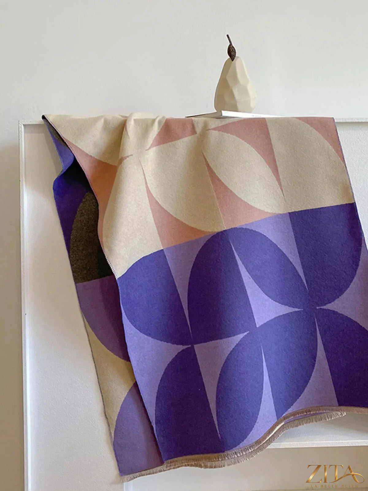 Contrast raw hem scarf from Trendsi featuring soft fabric and stylish design, displayed laid out flat.