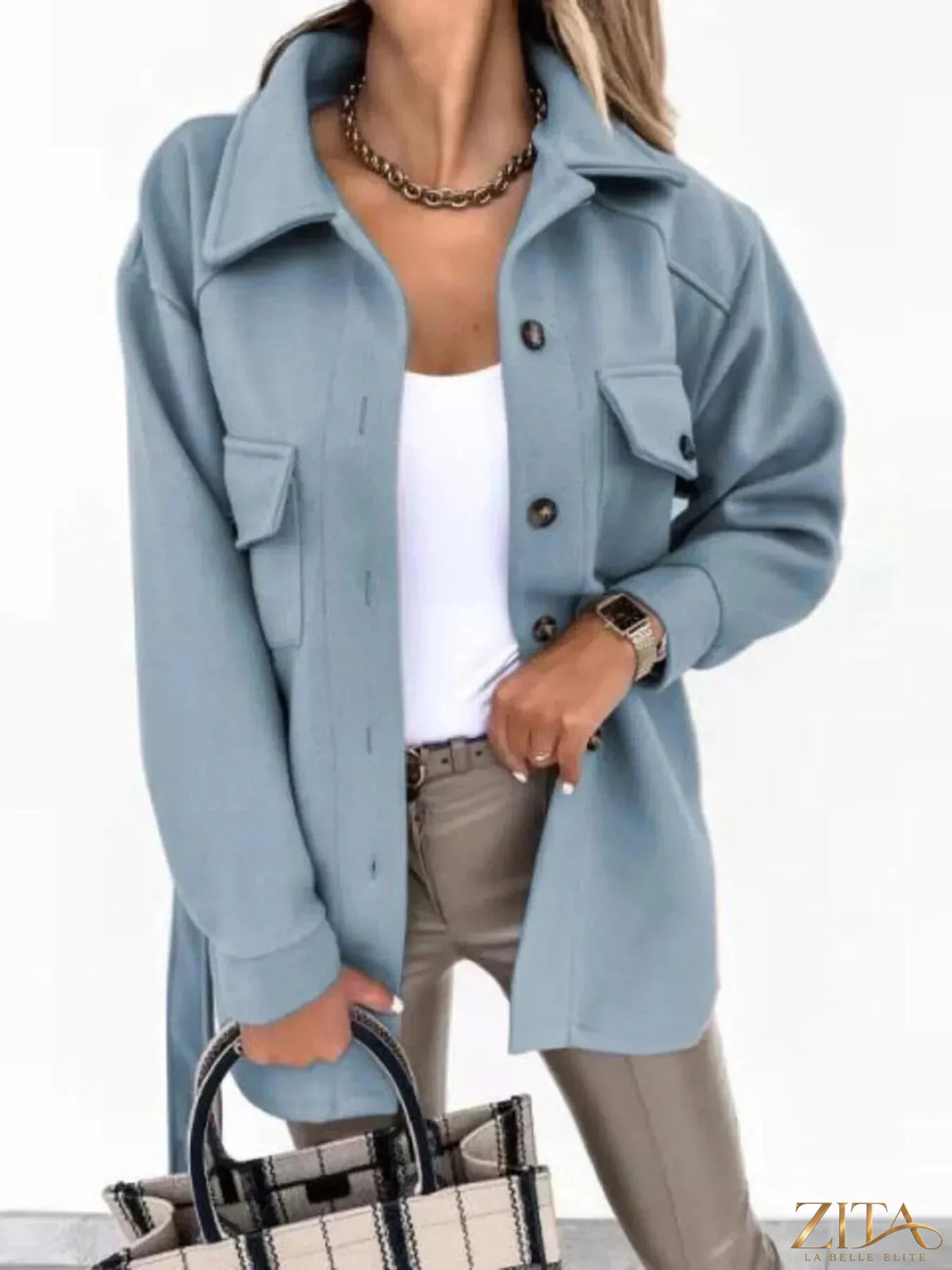 Zita La Belle Elite button-down tie waist coat in a stylish design, featuring a classic collar and tailored fit.