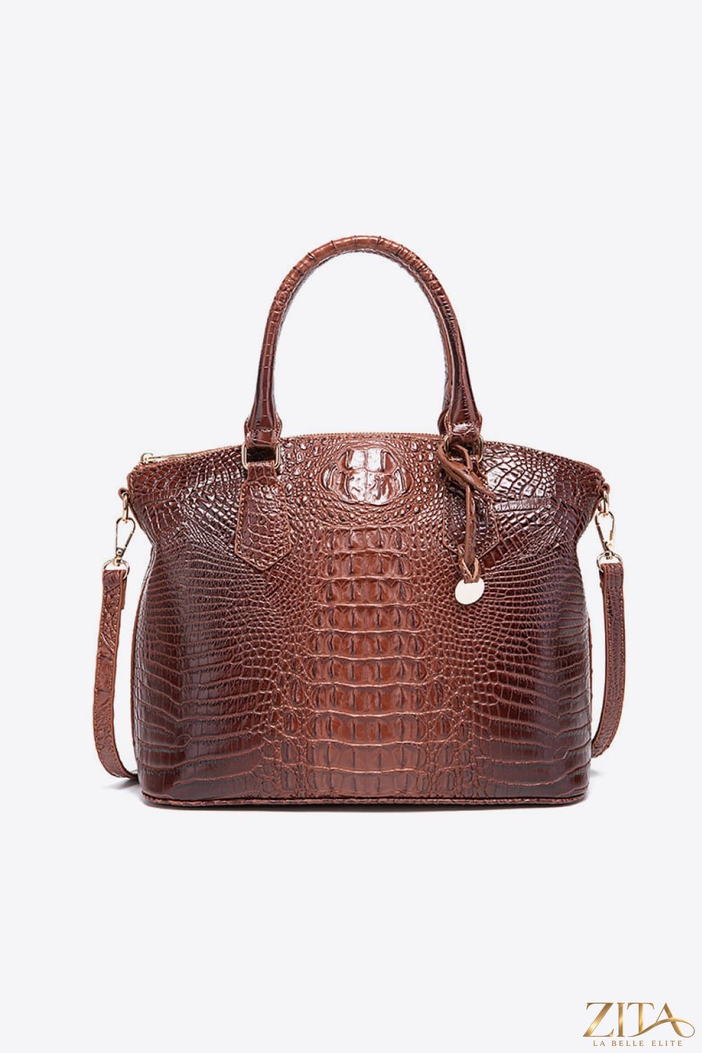 Zita La Belle Elite PU leather handbag with top handles and sleek design, featuring a stylish, spacious interior.