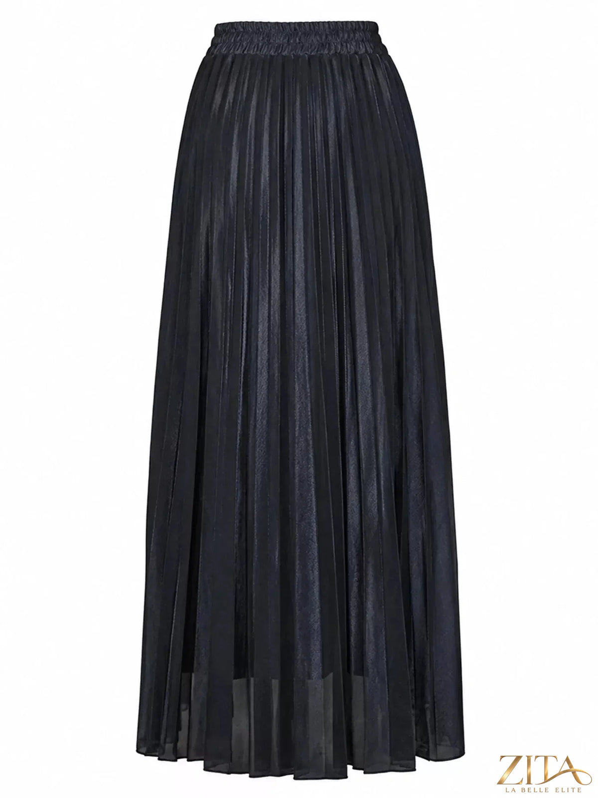 High-waisted pleated maxi skirt by Trendsi, flowing fabric with a stylish, elegant design perfect for casual or dressy outfits.