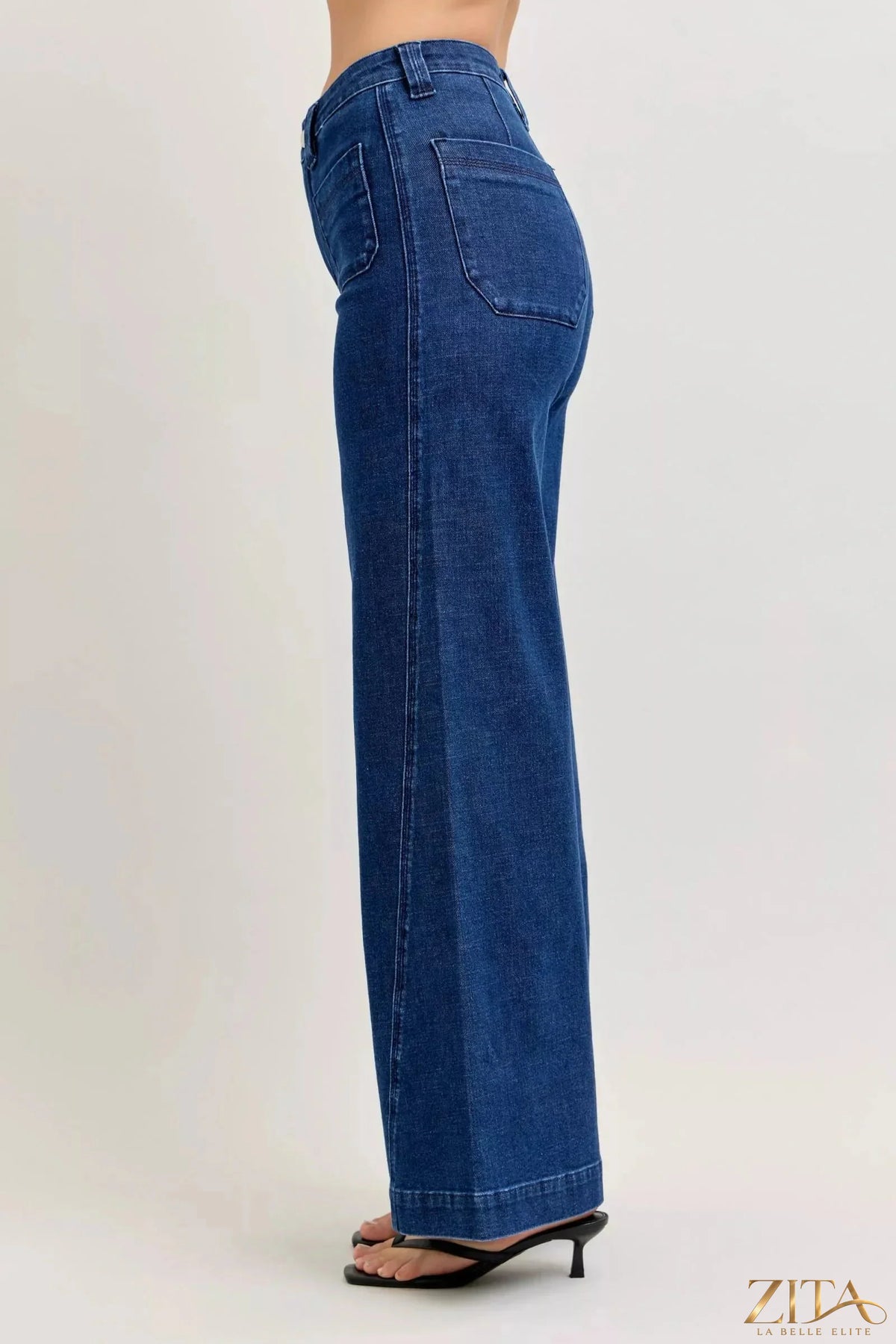 Zita La Belle Elite Judy Blue high-waisted retro wide-leg jeans with distressed details and vintage-inspired fit.
