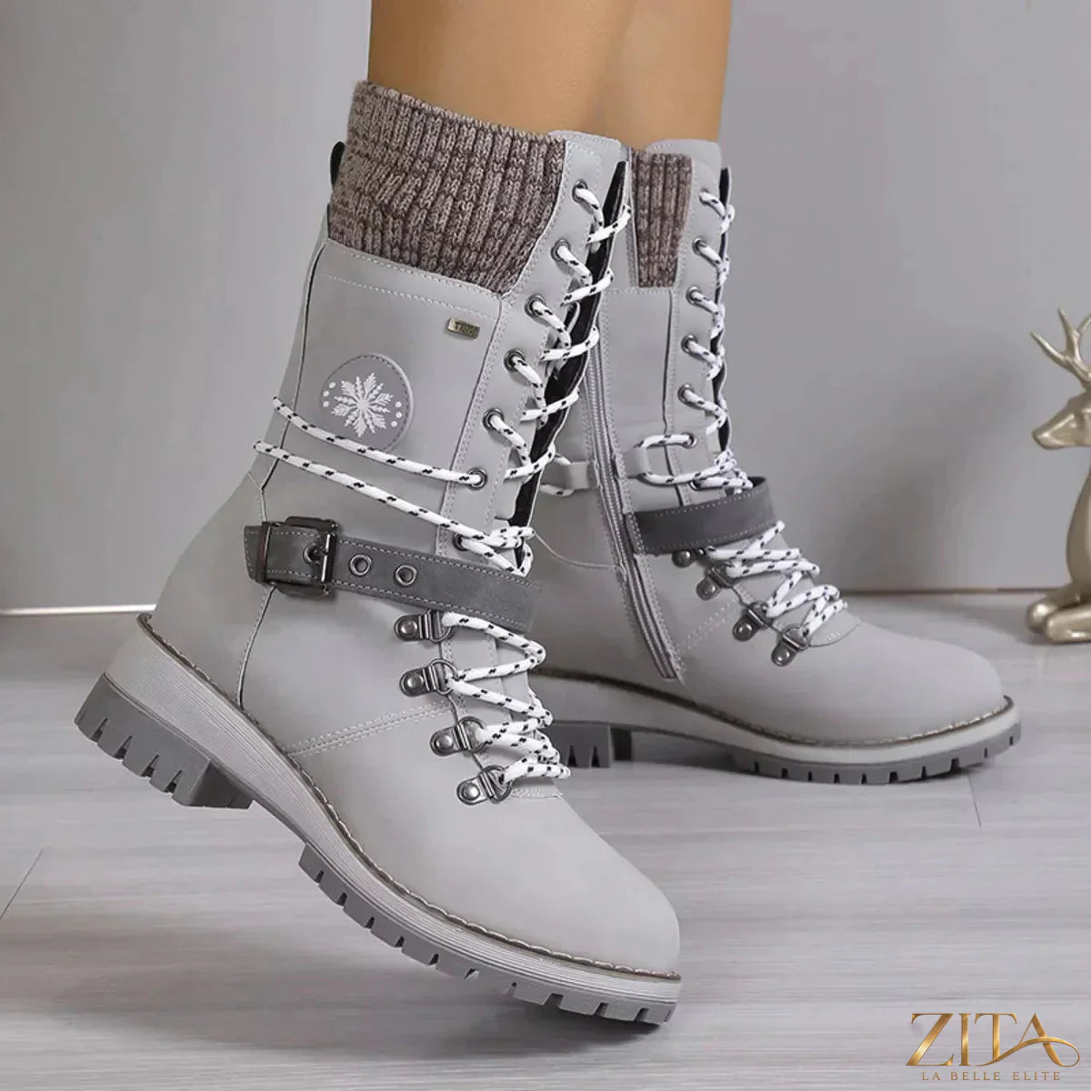 Zita La Belle Elite lace-up block heel boots with stylish design and sturdy heels, perfect for fashionable footwear.