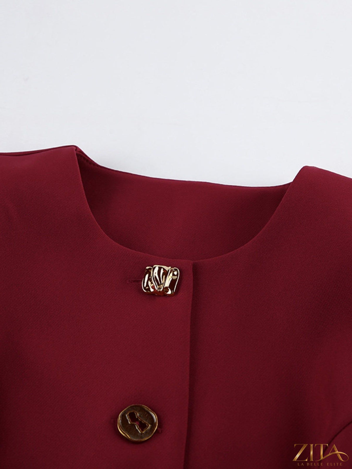 Zita La Belle Elite Button Up Peplum Blazer and Skirt Set, tailored fit, navy blue, stylish formal wear for women.