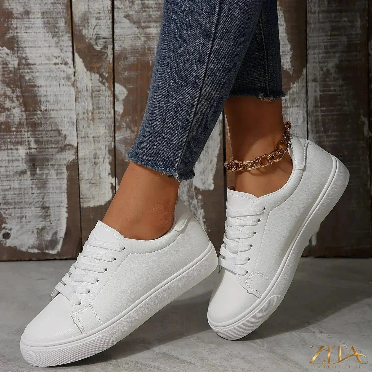 Zita La Belle Elite round toe platform sneakers with chunky soles and stylish design, perfect for casual and trendy outfits.