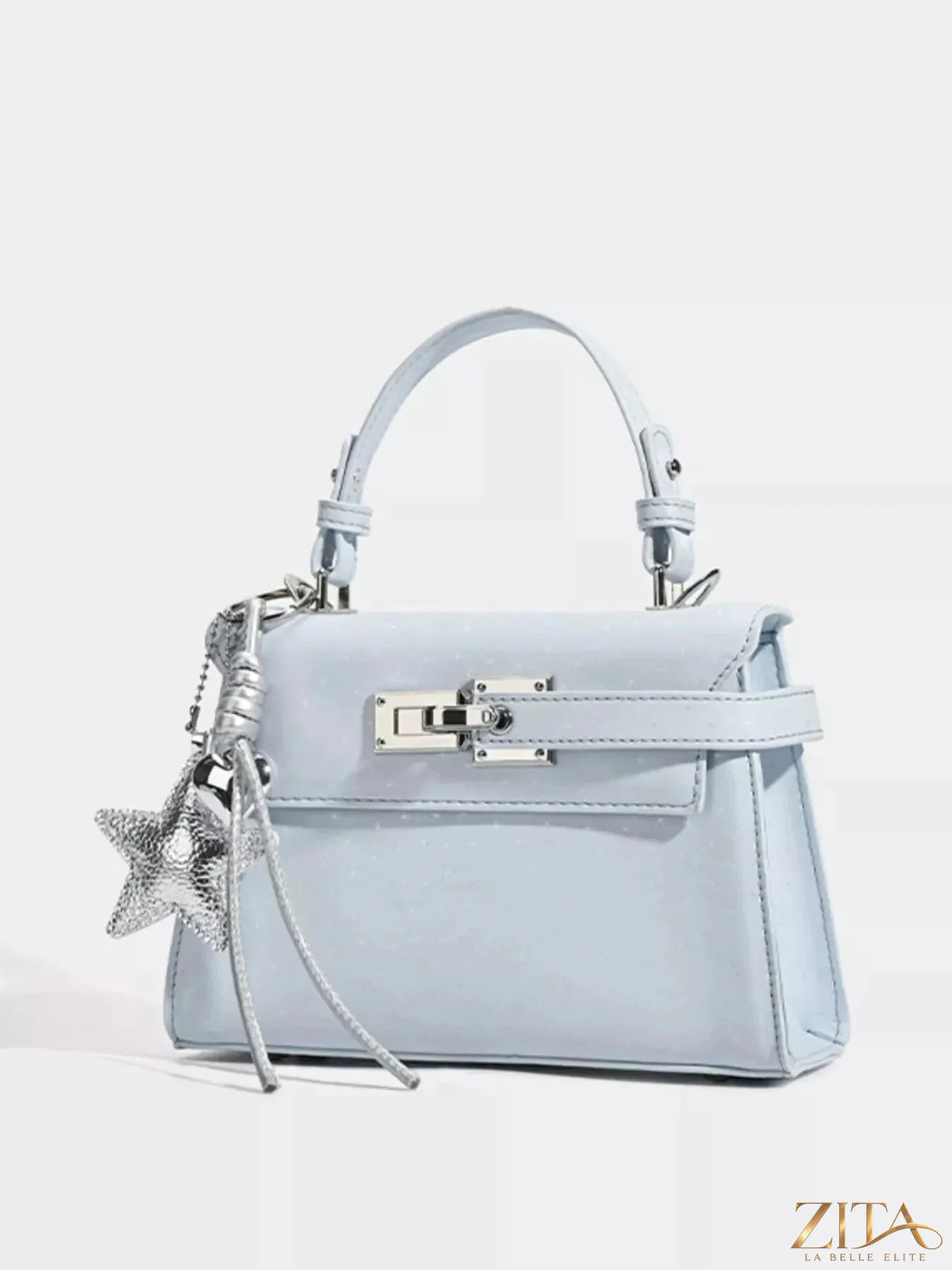 Zita La Belle Elite Buckle Leather Handbag featuring a stylish buckle closure and smooth leather finish.