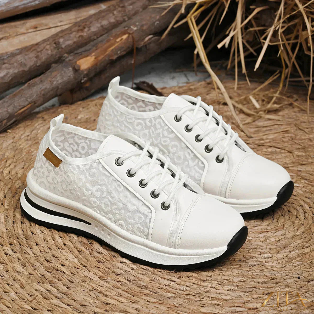 Zita La Belle Elite lace-up platform sneakers with chunky soles and stylish design, on a white background.