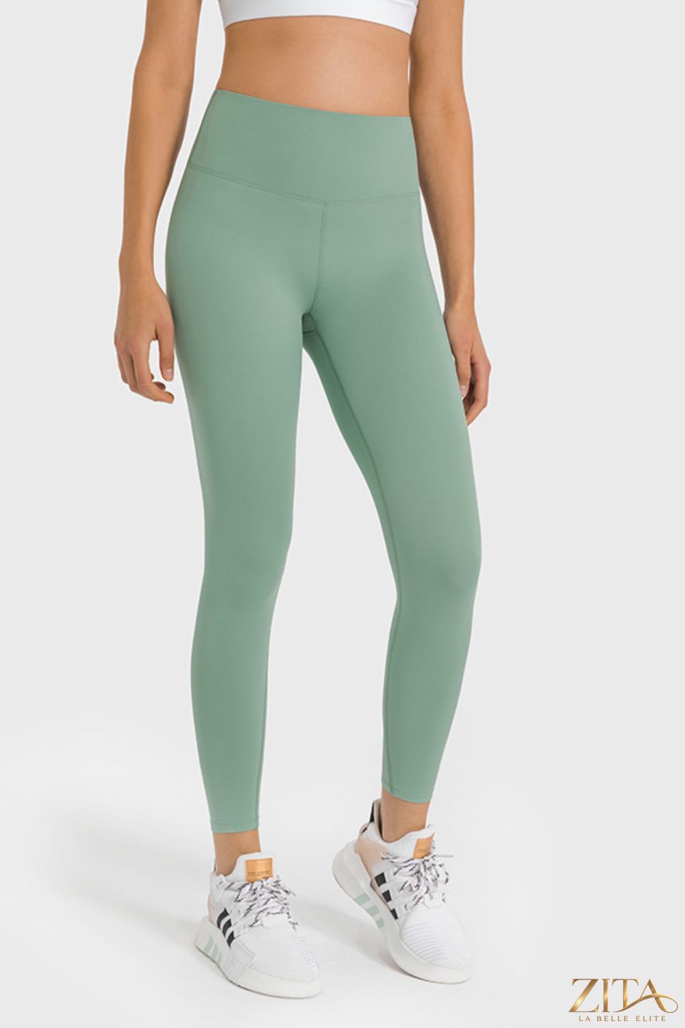 Zita La Belle Elite Millennia high waist ankle-length yoga leggings in black, showcasing a snug fit and stretchy fabric for active wear.
