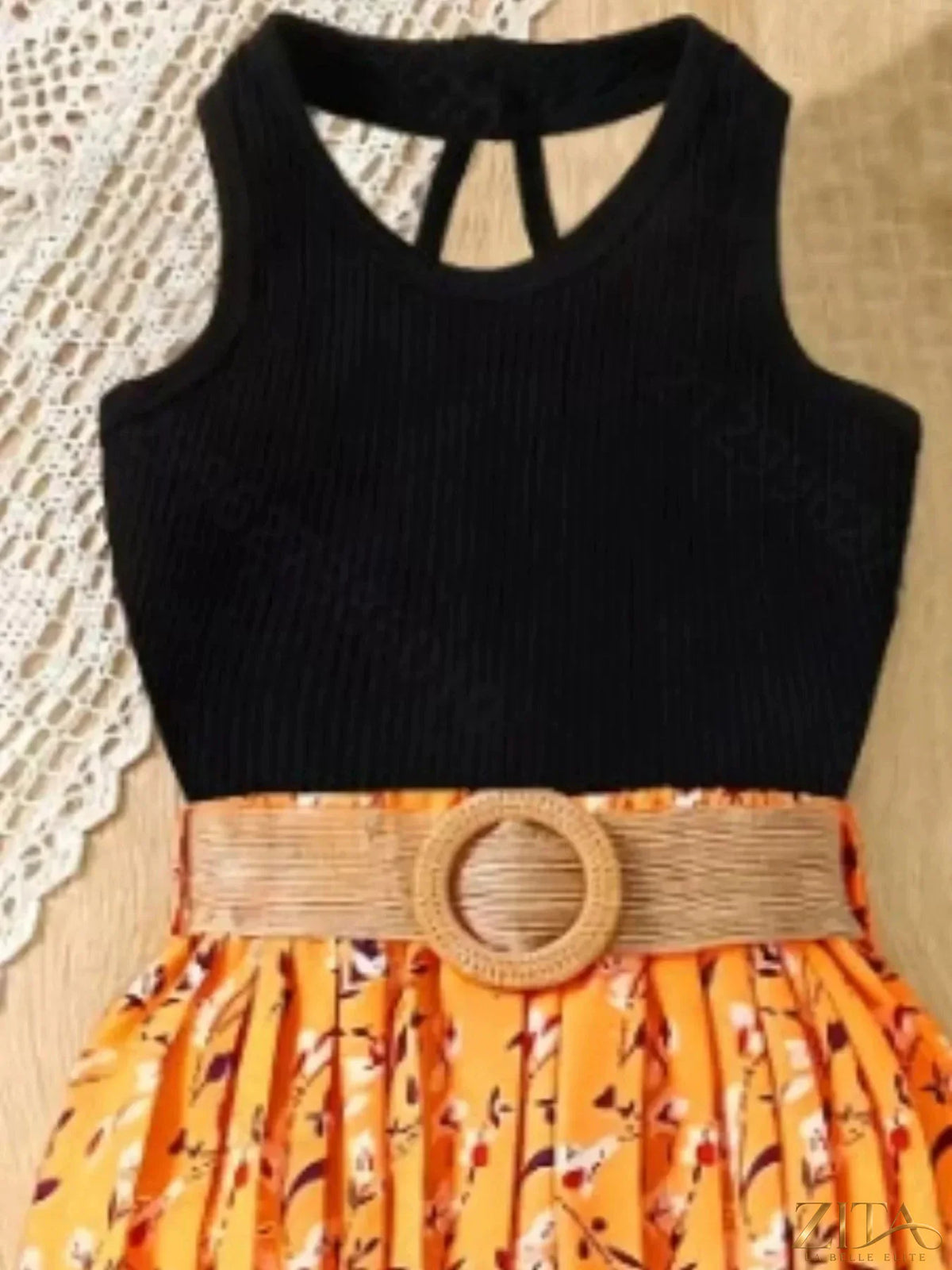 Children's sleeveless top and wide-leg pants set by Zita La Belle Elite, featuring a comfortable sleeveless top and stylish wide-leg pants.