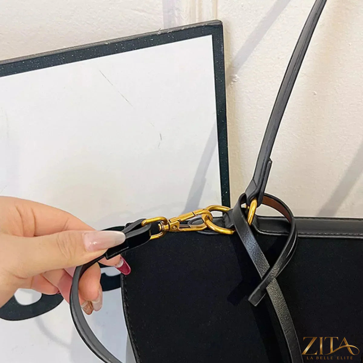 Trendsi PU leather shoulder bag with adjustable strap and sleek design, perfect for stylish everyday use.