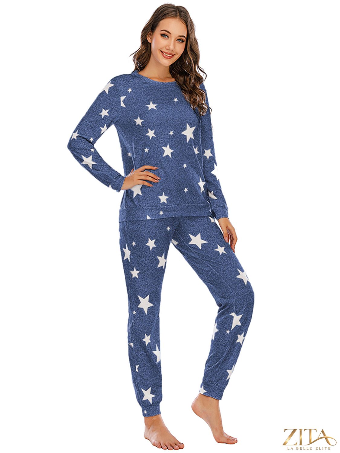 Zita La Belle Elite star print lounge set featuring a cozy top and matching pants for comfortable casual wear