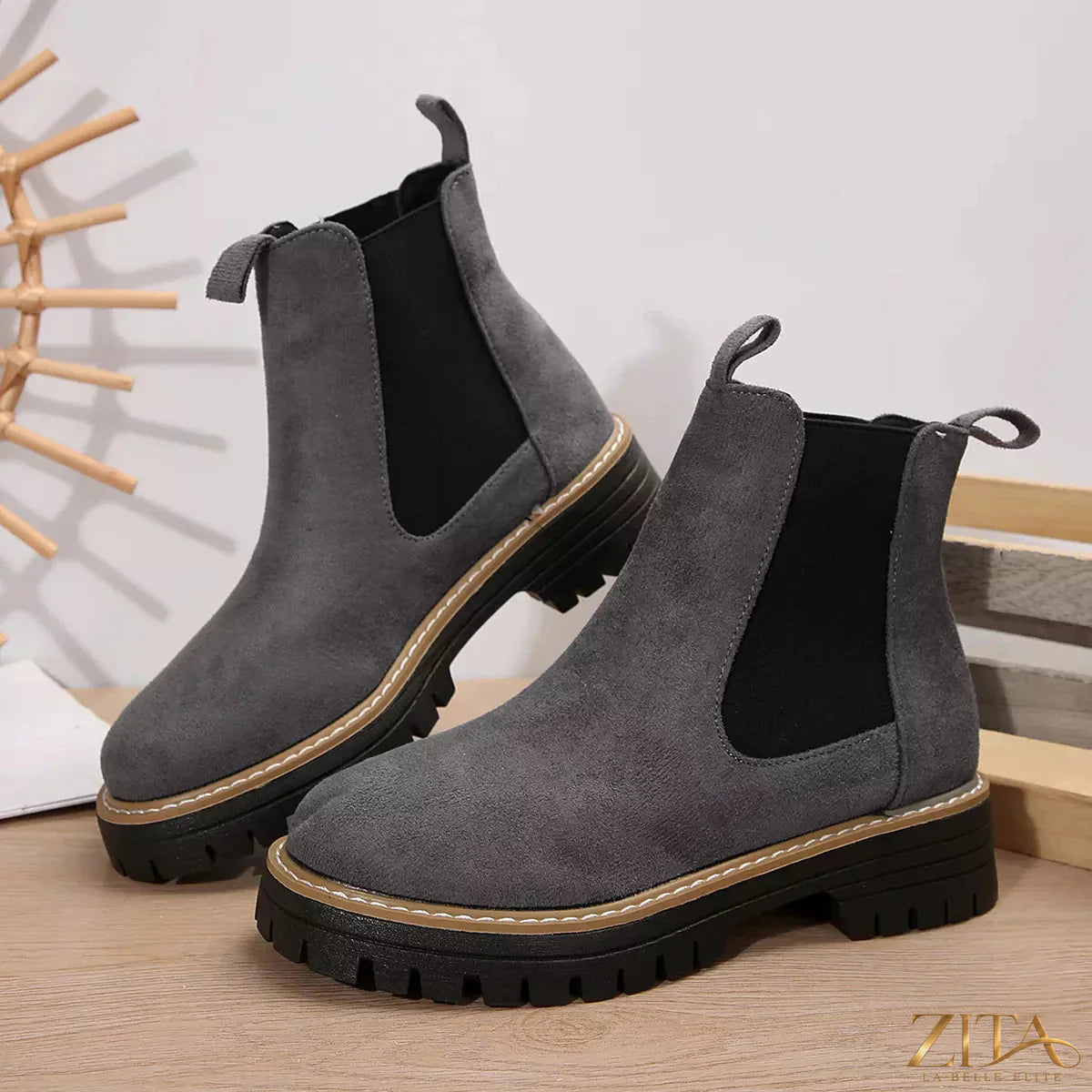 Zita La Belle Elite round toe platform boots with chunky soles, stylish and modern footwear for edgy fashion looks.