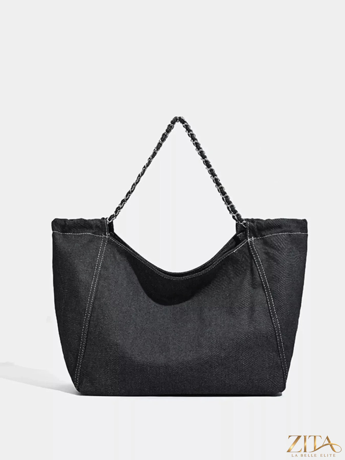 Zita La Belle Elite chain strap tote bag with sleek design, featuring a spacious interior and elegant chain shoulder strap.