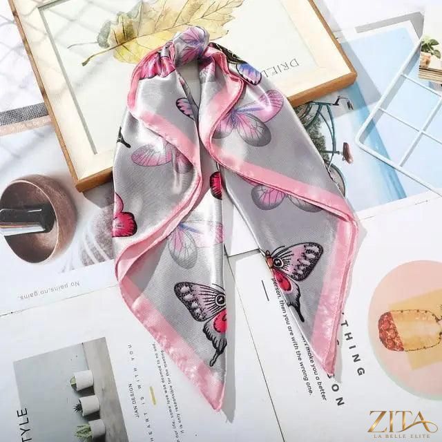 Square satin silk scarf by Zita La Belle Elite, 24x24 inches, featuring a soft, shiny fabric ideal for headbands and hair accessories.