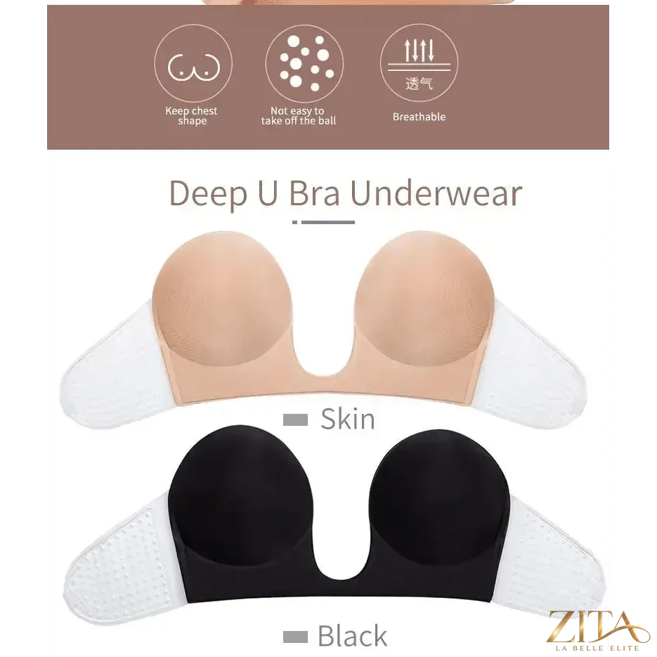 Zita La Belle Elite invisible strapless push-up adhesive bra with smooth design, ideal for dresses and special occasions.
