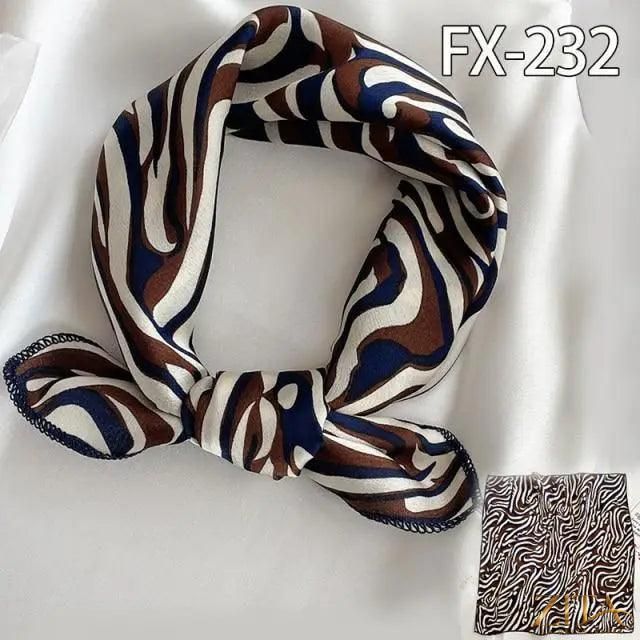 Printed square silk neck scarf for women by Zita La Belle Elite, featuring a stylish and versatile design for fashionable accessories.