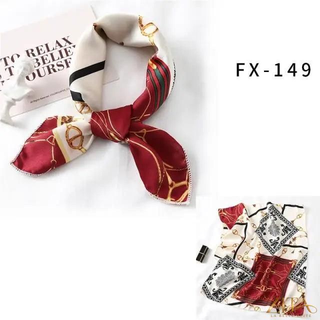 Printed square silk neck scarf for women, fashionable and versatile, by Zita La Belle Elite, featuring a stylish floral design.