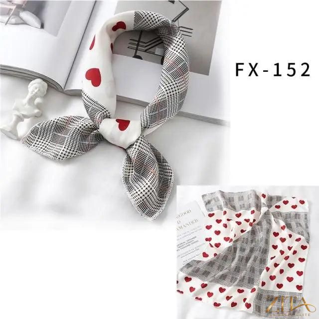 Printed square silk neck scarf by Zita La Belle Elite, featuring a stylish and versatile design for women’s fashion.