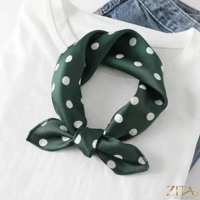 Printed square silk neck scarf for women by Zita La Belle Elite, featuring a stylish and versatile design.
