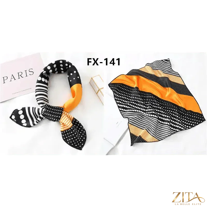 Printed square silk neck scarf for women by Zita La Belle Elite, featuring a stylish and versatile design.