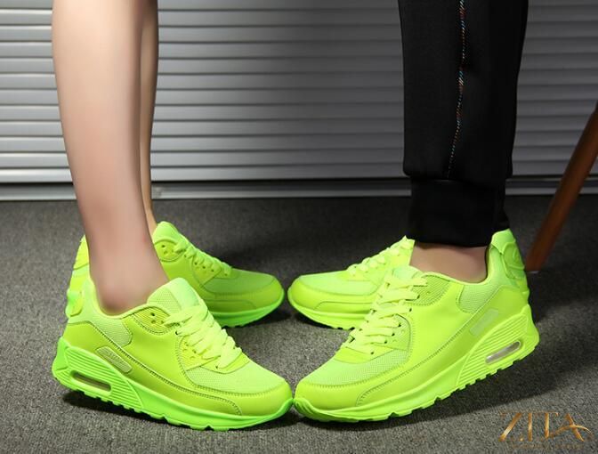 Women’s breathable platform air cushion sneakers by Zita La Belle Elite, in green, black, and pink, for casual sports and walking comfort.