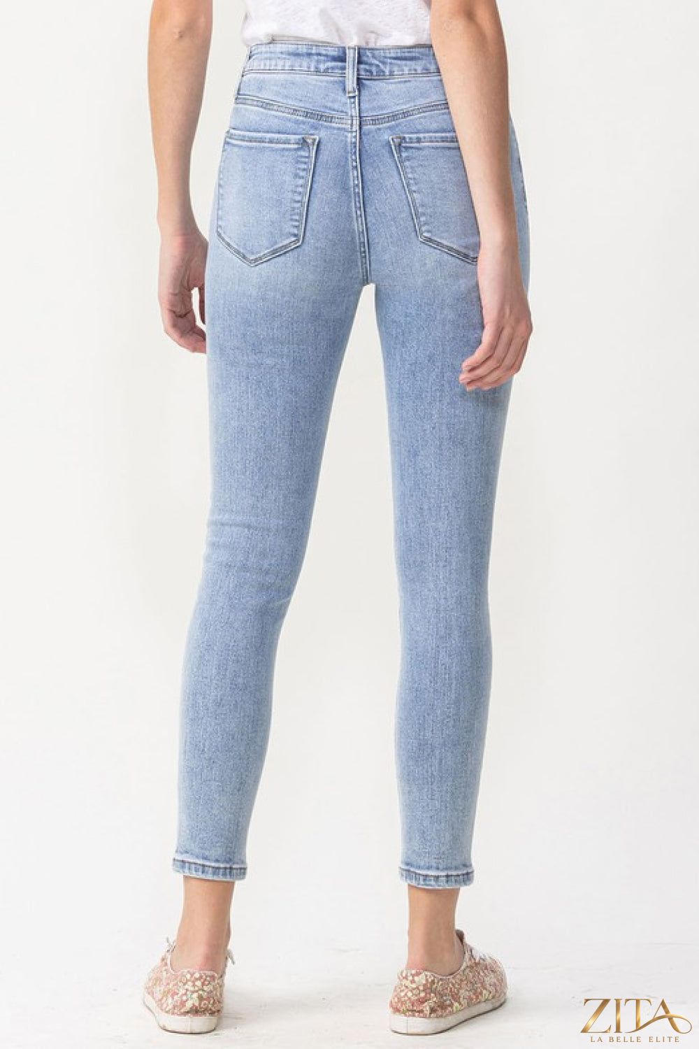 Zita La Belle Elite Lovervet Talia high-rise crop skinny jeans in dark denim, full size, showing fitted style and high waist.