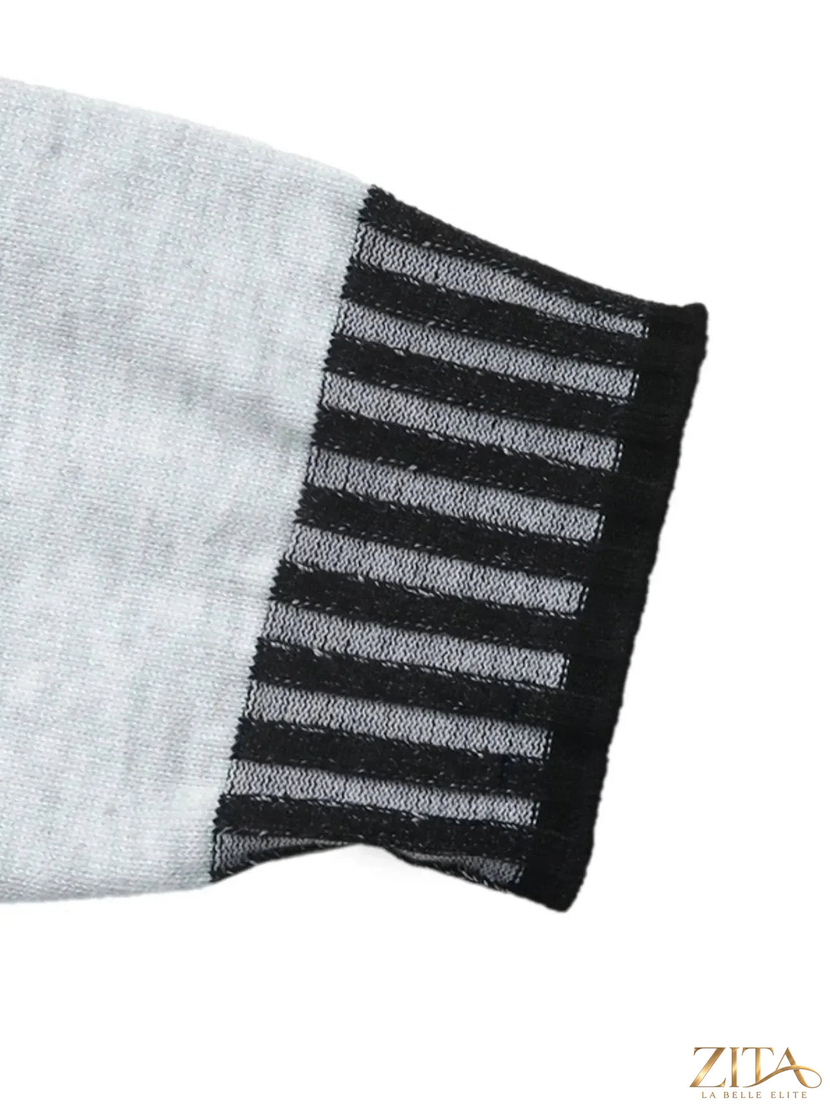 Zita La Belle Elite striped trim tie waist sweater dress with long sleeves and ribbed knit fabric, stylish and comfortable for fall.