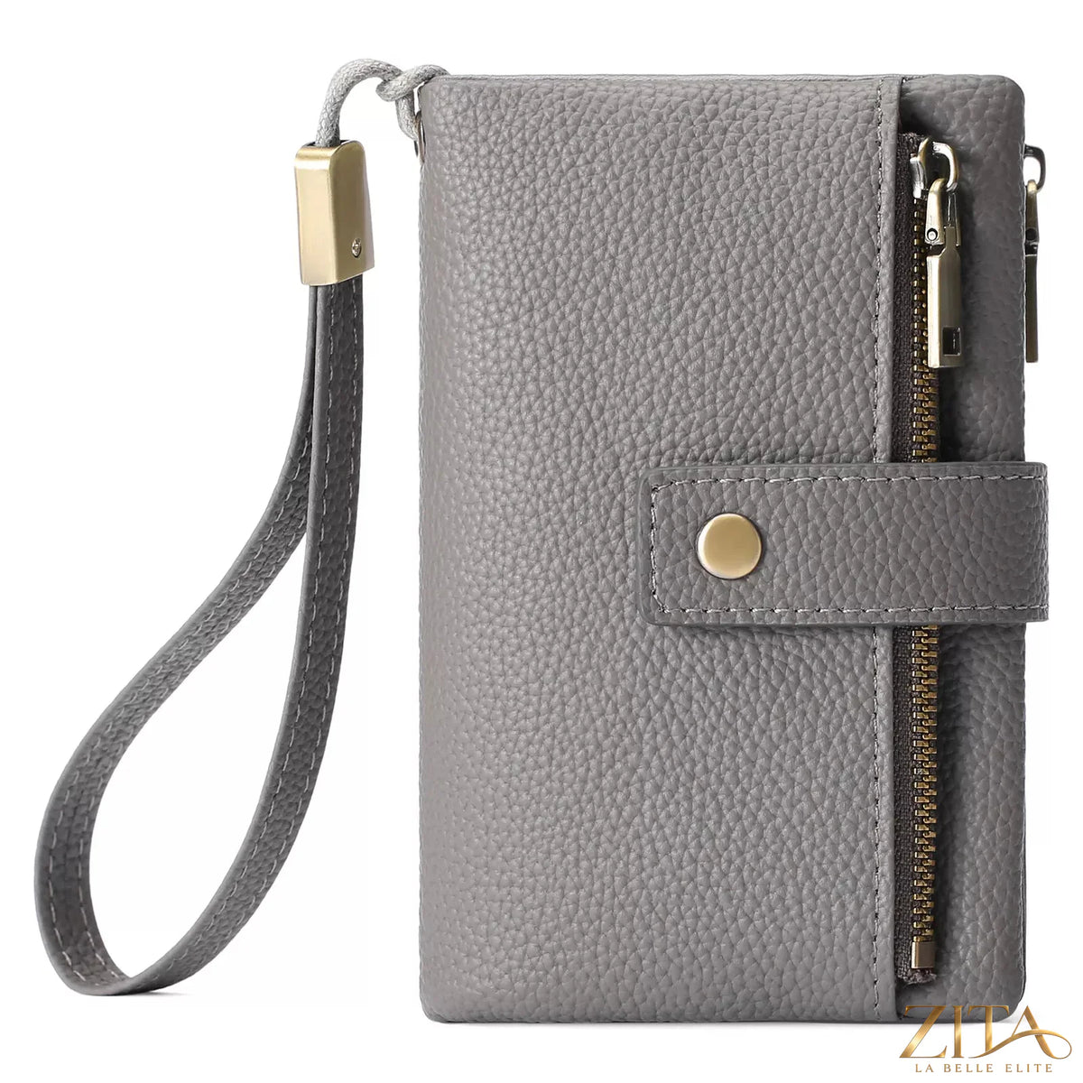 Solid color leather wallet by Trendsi featuring a sleek design with multiple card slots and a secure cash compartment.